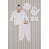 U.S. Polo Assn. Kız Bebek Beyaz Hastane Çıkışı %100 Pamuk 5'li Zıbın Set 50322796-VR071