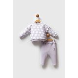 U.S. Polo Assn. Kız Bebek Eşofman Takımı, Mor, Bulut Desenli, 3 Yaş