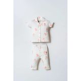 U.s. Polo Assn Kız Bebek Gömlek Pijama Beyaz-Pudra