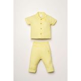 U.S. Polo Assn. Kız Bebek Gömlek Yaka Nakışlı Yazlık Regular Fit Sarı Pijama Takımı USB2978-C-V5