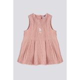 U.S. Polo Assn. Kız Bebek Kolsuz Pembe Elbise Basic Silüet ile Şık Tasarım - 6 - 9 Ay