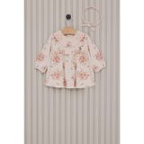 U.S. Polo Assn. Kız Bebek Krem Elbise, Çiçek Desenli, 2'li Takım, 3 Yaş