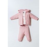 U.S. Polo Assn. Kız Bebek Pembe Eşofman Takımı, 3'Lü Set, 6-9 Ay