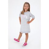 U.S. Polo Assn. Kız Çocuk Açık Gri Melanj Payet Detaylı Bisiklet Yaka Sweat Örme Elbise 50314313-VR091 - 6 - 7 Yaş