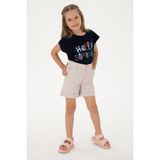 U.S. Polo Assn. Kız Çocuk Bej Cepli Dokuma Şort 50309143-VR011 - 10 - 11 Yaş