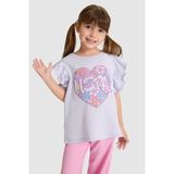 U.S. Polo Assn. Kız Çocuk Bisiklet Yaka Kolları Fırfırlı Lila Tişört 50325657-VR034 - 10 - 11 Yaş