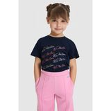 U.S. Polo Assn. Kız Çocuk Bisiklet Yaka Lacivert Tişört 50325690-VR033 - 10 - 11 Yaş