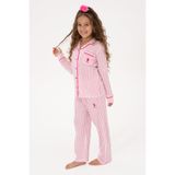 U.S. Polo Assn. Kız Çocuk Fuşya Çizgili Pijama Takımı 50318940-VR023
