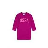 U.S. Polo Assn. Kız Çocuk Fuşya Payet Detaylı Bisiklet Yaka Sweat Örme Elbise 50314313-VR023