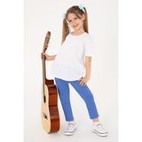 U.S. Polo Assn. Kız Çocuk İndigo 3/4 Boy İnterlok Tayt 50306792-VR028 - Indigo - 12 - 13 Yaş