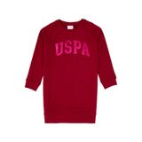 U.S. Polo Assn. Kız Çocuk Koyu Frambuaz Payet Detaylı Bisiklet Yaka Sweat Örme Elbise 50314313-VR104