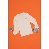 U.S. Polo Assn. Kız Çocuk Krem Bisiklet Yaka Basic Kazak 50293586-VR071 - 3 - 4 Yaş