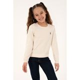 U.S. Polo Assn. Kız Çocuk Krem Bisiklet Yaka Basic Kazak 50293586-VR071 - 5 - 6 Yaş