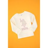 U.S. Polo Assn. Kız Çocuk Krem Bisiklet Yaka Sweatshirt 50315590-VR256 - İnci - 10 - 11 Yaş
