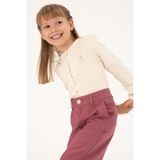 U.S. Polo Assn. Kız Çocuk Krem Bisiklet Yaka Triko Hırka 50294745-VR071 - 8 - 9 Yaş