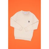 U.S. Polo Assn. Kız Çocuk Krem Melanj Bisiklet Yaka Basic Kazak 50316808-VR159 - 13 - 14 Yaş