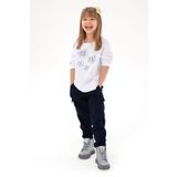 U.S. Polo Assn. Kız Çocuk Lacivert Kanvas Pantolon 50301376-VR033