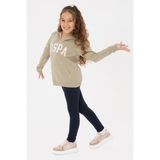 U.S. Polo Assn. Kız Çocuk Lacivert Scuba Kumaş Şardonlu Tayt 50316867-VR033 - 9 - 10 Yaş
