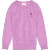 U.S. Polo Assn. Kız Çocuk Lila Basic Bisiklet Yaka Kazak 50288894-VR034 - 5 - 6 Yaş