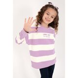 U.S. Polo Assn. Kız Çocuk Lila Çizgili Bisiklet Yaka Sweatshirt 50317898-VR034 - 9 - 10 Yaş