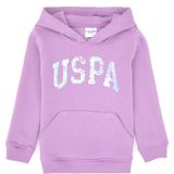 U.S. Polo Assn. Kız Çocuk Lila Payet İşlemeli Şardonlu Kapüşonlu Basic Sweatshirt 50314257-VR034 - 9 - 10 Yaş