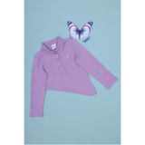 U.S. Polo Assn. Kız Çocuk Lila Polo Yaka Basic Sweatshirt 50316836-VR034 - 6 - 7 Yaş