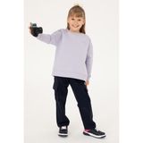 U.S. Polo Assn. Kız Çocuk Lila Şardonlu Bisiklet Yaka Basic Sweatshirt 50297451-VR034 - 8 - 9 Yaş
