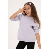 U.S. Polo Assn. Kız Çocuk Lila Şardonlu Bisiklet Yaka Basic Sweatshirt 50316810-VR245 - Lavanta - 8 - 9 Yaş
