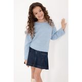 U.S. Polo Assn. Kız Çocuk Mavi Kolları Fırfır Detaylı Bisiklet Yaka Sweatshirt 50317904-VR036 - 9 - 10 Yaş
