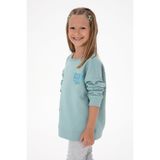 U.S. Polo Assn. Kız Çocuk Mint Simli Baskı Detaylı Bisiklet Yaka Basic Sweatshirt 50314289-VR090