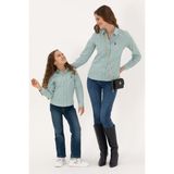U.S. Polo Assn. Kız Çocuk Mint Uzun Kollu Basic Gömlek 50317629-VR090 - 6 - 7 Yaş