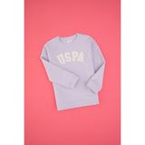 U.S. Polo Assn. Kız Çocuk Mor Bisiklet Yaka Şardonlu Sweatshirt 50317878-VR245 - Lavanta - 6 - 7 Yaş