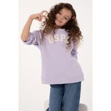 U.S. Polo Assn. Kız Çocuk Mor Bisiklet Yaka Şardonlu Sweatshirt 50317878-VR245 - Lavanta - 8 - 9 Yaş