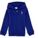 U.S. Polo Assn. Kız Çocuk Mor Kapüşonlu Fermuarlı Şardonlu Basic Sweatshirt 50316809-VR038 - 9 - 10 Yaş - Mor 00