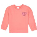 U.S. Polo Assn. Kız Çocuk Neon Pembe Simli Baskı Detaylı Bisiklet Yaka Basic Sweatshirt 50314289-VR105 - 10 - 11 Yaş