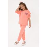 U.S. Polo Assn. Kız Çocuk Neon Pembe Simli Baskı Detaylı Jogger Eşofman Altı 50316849-VR105 - 11 - 12 Yaş