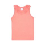 U.S. Polo Assn. Kız Çocuk Pembe Bisiklet Yaka Fırfır Detaylı Kolsuz Tişört 50306242-VR041