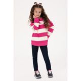 U.S. Polo Assn. Kız Çocuk Pembe Çizgili Bisiklet Yaka Sweatshirt 50317898-VR041 - Pembe-01 - 5 - 6 Yaş