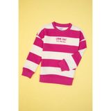 U.S. Polo Assn. Kız Çocuk Pembe Çizgili Bisiklet Yaka Sweatshirt 50317898-VR041 - Pembe-01 - 6 - 7 Yaş