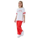 U.S. Polo Assn. Kız Çocuk Pijama Takım, 4-5 Yaş, US2525-C-V1, Turuncu, kız-çocuk