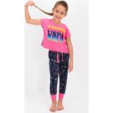 U.S. Polo Assn. Kız Çocuk Pijama Takımı - 4 - 5 Yaş - Pembe