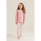 U.S. Polo Assn. Kız Çocuk Pijama Takımı Baskılı Pembe Uzun Kol Pijama Takımı US2727-C-V1 US2727-C-V1