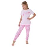 U.S. Polo Assn. Kız Çocuk Pijama Takımı, Pembe, Çiçek Desenli, 14-15 Yaş