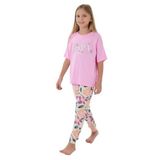U.S. Polo Assn. Kız Çocuk Pijama Takımı, Pembe, Kısa Kollu, 10-11 Yaş
