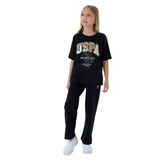 U.S. Polo Assn. Kız Çocuk Pijama Takımı, Siyah, 10-11 Yaş