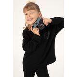 U.S. Polo Assn. Kız Çocuk Siyah Bisiklet Yaka Basic Sweatshirt 50296391-VR046 - 5 - 6 Yaş - Siyah-128