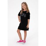 U.S. Polo Assn. Kız Çocuk Siyah Payet Detaylı Bisiklet Yaka Sweat Örme Elbise 50314313-VR046
