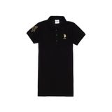 U.S. Polo Assn. Kız Çocuk Siyah Polo Yaka Kısa Kol A-Form Basic Örme Elbise 50299969-VR046 - 7 - 8 Yaş