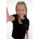 U.S. Polo Assn. Kız Çocuk Siyah Simli Baskı Detaylı Bisiklet Yaka Basic Sweatshirt 50314289-VR046 - Siyah-128 - 10 - 11 Yaş