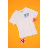 U.S. Polo Assn. Kız Çocuk T-shirt, Teamwork Baskılı, Beyaz, 7-8 Yaş